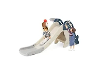 Slickblue Indoor Outdoor Baby Slide Climber Playset with Basketball Hoop