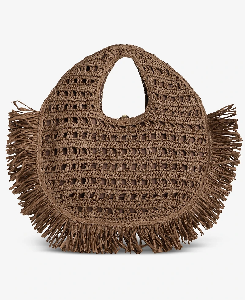 I.n.c. International Concepts Fringe Trim Straw Tote, Macy's Exclusive