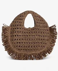 I.n.c. International Concepts Fringe Trim Straw Tote, Macy's Exclusive