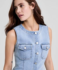 And Now This Women's Denim Sleeveless Flyaway Vest, Macy's Exclusive