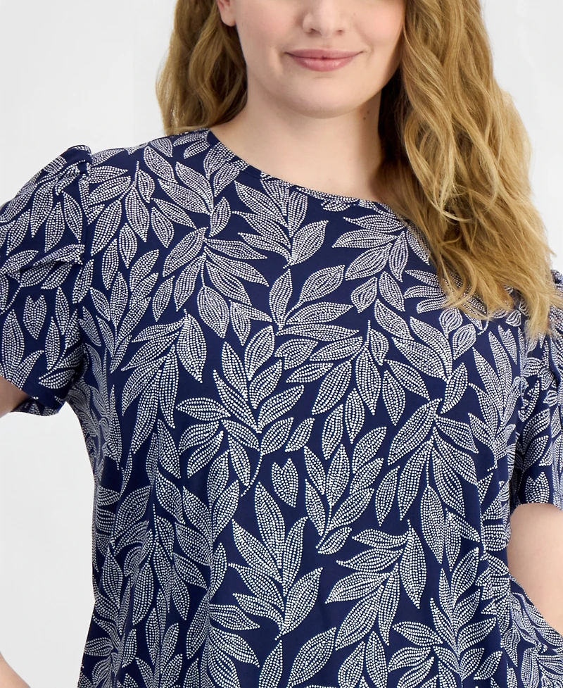 Anne Klein Essentials Plus Tulip-Sleeve Knit Top