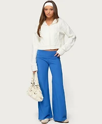 Edikted Women's Wide Leg Fold Over Pants