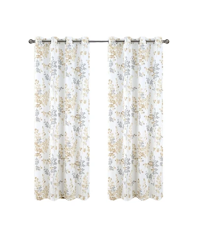 Olivia Gray 100% Polyester 140 Gsm Aiden Printed Textured Grommet Curtain Panel