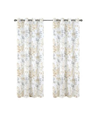 Olivia Gray 100 Polyester 140 Gsm Aiden Printed Textured Grommet Curtain Panel