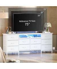 gaomon 63 Inch Tv Stand Dresser with 10 Drawers, Long Entertainment Center for TVs Up to 75 Inch