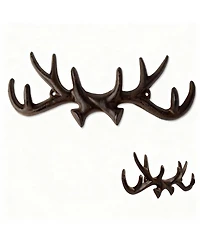 Yigii Antique Cast Iron Deer Wall Hooks for Coats, Hats, Keys