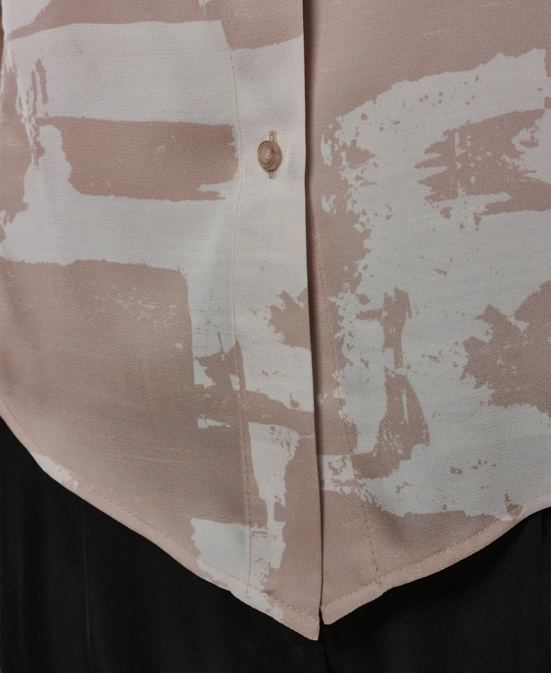 Donna Karan New York Petite Sleeveless Collared Top