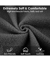 Gaomon Queen Upholstered Platform Bed Frame with Low-Profile Rounded Headboard, Heavy-Duty Wooden Slats, Noise-Free, No Box Spring