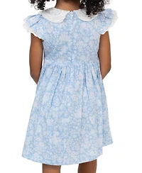 Rare Editions Girls' 2T-6X Flared Round Neck Bow Dress