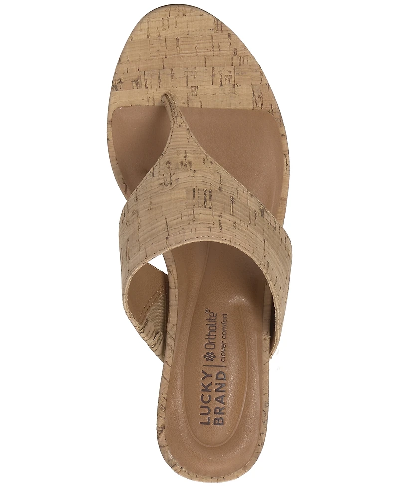 Lucky Brand Women's Libbie Thong Platform Wedge Sandals