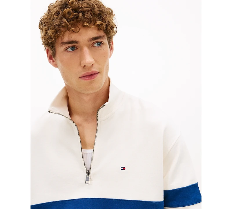 Tommy Hilfiger Men's Country Club Stripe Quarter-Zip Sweatshirt