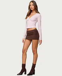 Edikted Women's Kianah Polka Dot V Neck T Shirt