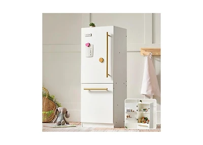 Tiny Land Play Kitchen Accessories – Play Kitchen Fridge: Wooden Cabinet Refrigerator for Kids