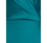 Betsy & Adam Petite V-Neck Sleeveless Ball Gown