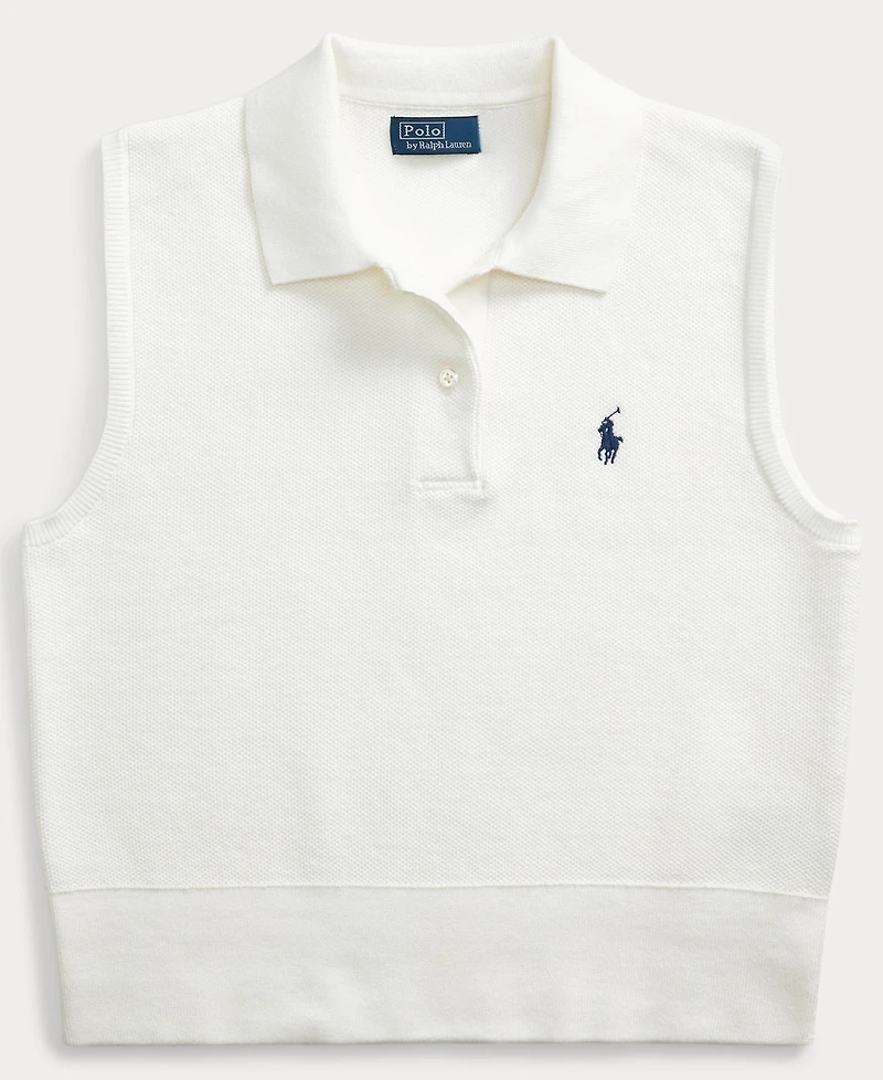 Polo Ralph Lauren Women's Ribbed Collar Sleeveless Sweater