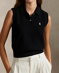 Polo Ralph Lauren Women's Ribbed Collar Sleeveless Sweater