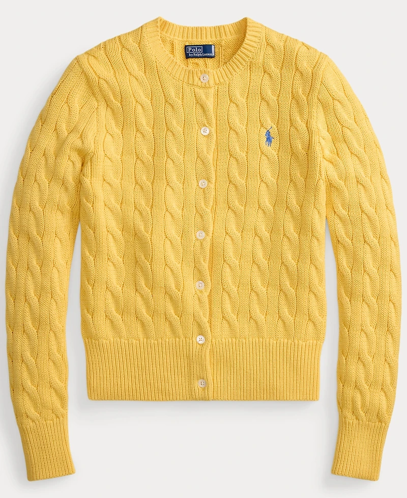 Polo Ralph Lauren Women's Cable-Knit Cotton Crewneck Cardigan Sweater