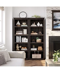 gaomon 5-Tier Farmhouse Bookcase – Wooden Bookshelf with Open Display Shelves and Storage, Freestanding Home Office, Living Room, Bedroom