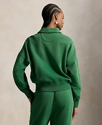 Polo Ralph Lauren Women's Spread Collar Long Sleeves Quarter-Zip Sweatshirt