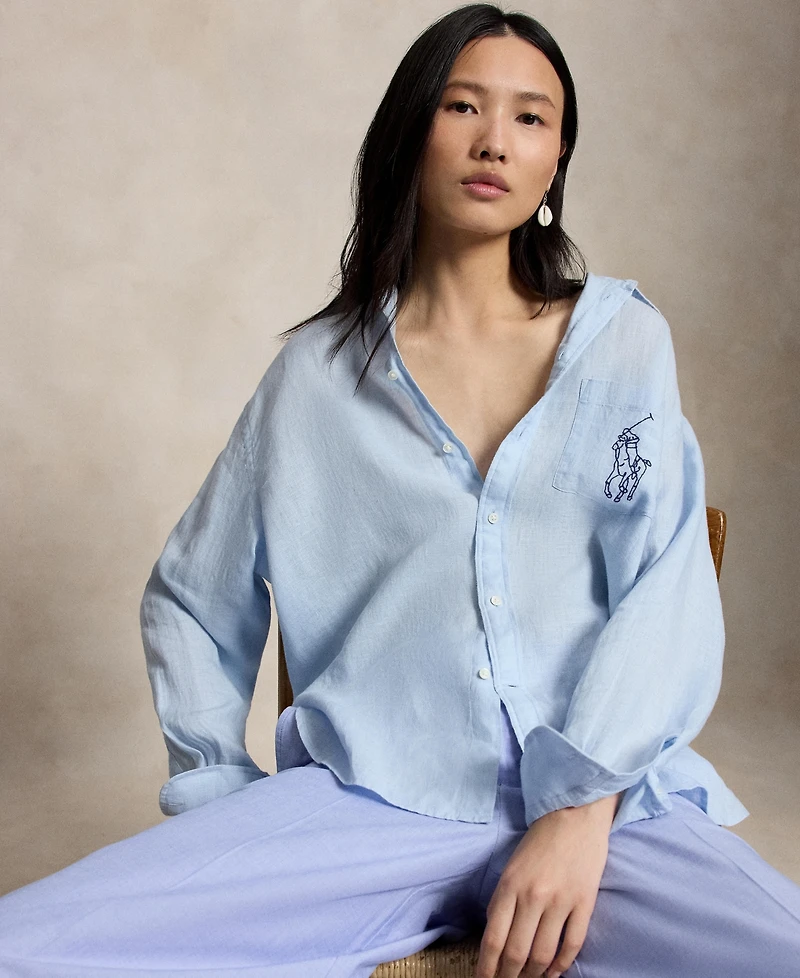 Polo Ralph Lauren Women's Point Collar Long-Sleeve Shirt