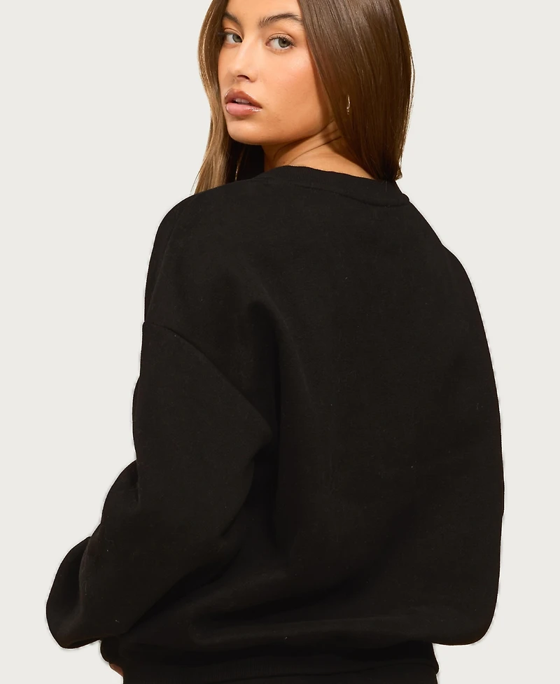 Edikted Women's Bronte V Neck Sweatshirt