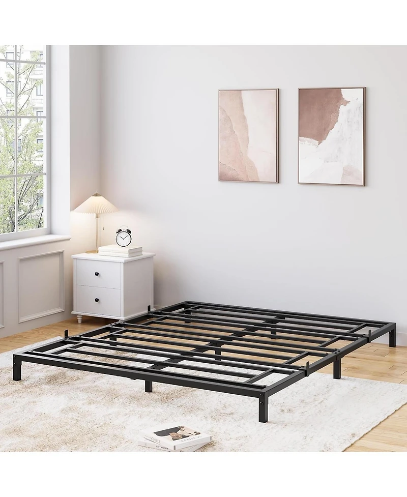 gaomon 8 Inch Queen Size Metal Bed Frame – Heavy Duty Platform Bed with Storage Space,Steel Support,No Box Spring Needed, Easy Assembly