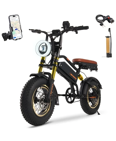 Mikolo 750W Electric Scooter for Adults, 20" x 4" Fat Tire Front Suspension Off-road E-Bike