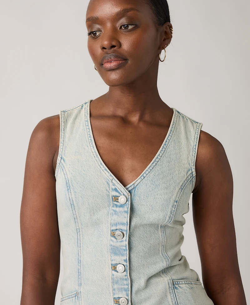 Levi's Women's Vianna Denim Button-Front Vest Dress
