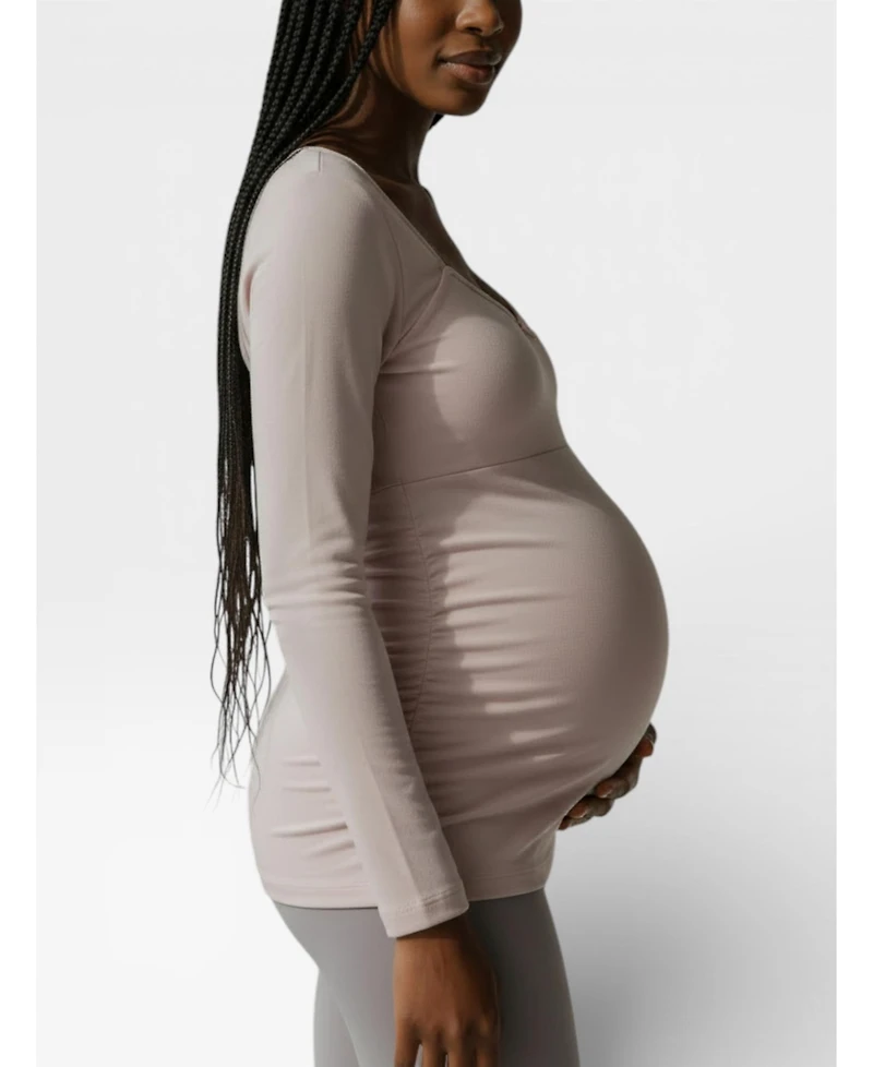 Motherhood Maternity Sweetheart Side-Ruched Long Sleeve Tee