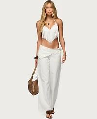 Edikted Women's Kienna Fringed Bra Top