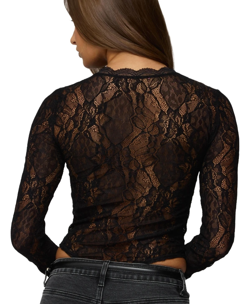 Edikted Women's Rosalinda Sheer Lace Bodysuit