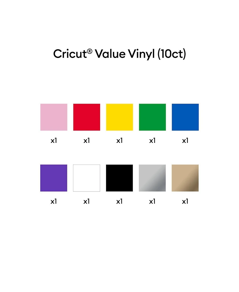 Cricut Value 12 in x 5 ft Rainbow Vinyl Rolls - 10 Count