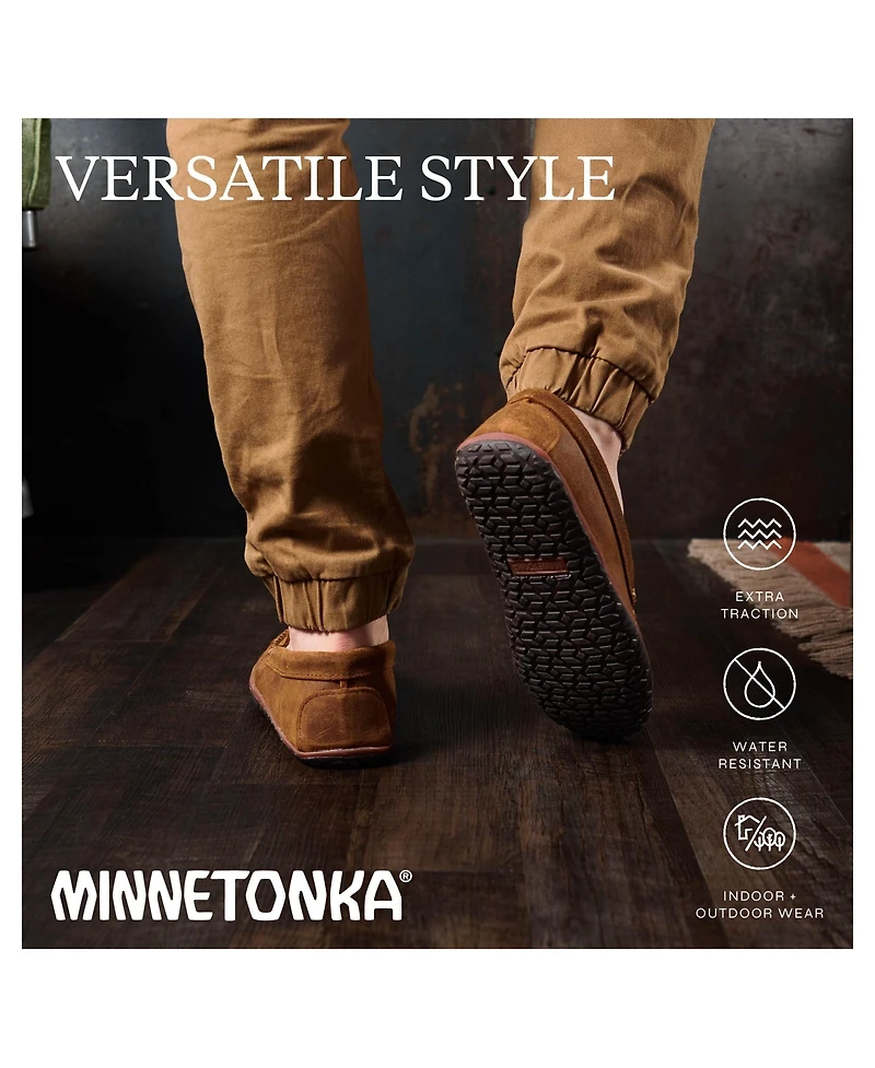 Minnetonka Men's Venetian Tread Suede Slip Ons