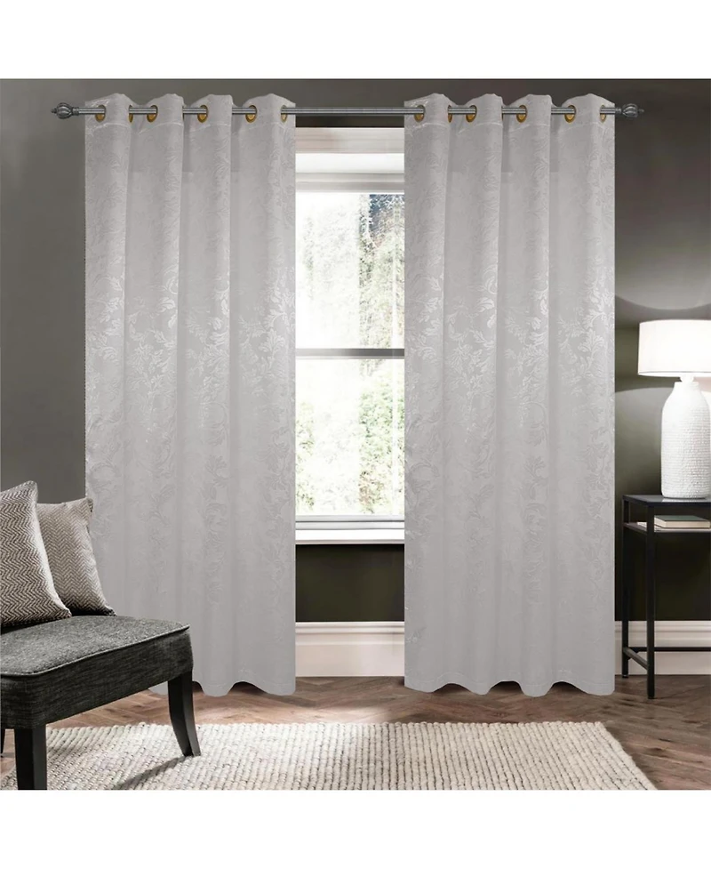 Olivia Gray 100% Polyester 200 Gsm Dyson Embossed Blackout Grommet Curtain Panel