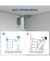 gaomon 7 Drawer Dresser, Modern Chest of Drawer with Gold Metal Handles, Wood Dresser for Bedroom with Strong Metal Legs, White Storage Organizer