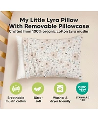 KeaBabies Toddler 1-Pack Lyra Muslin Pillow with Pillowcase 13x18, Organic Cotton for Boys, Girls, Sleeping, Travel
