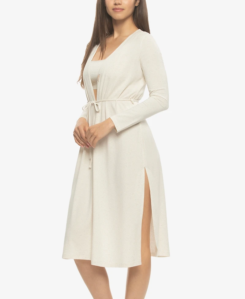 Felina Women's Lena Modal Linen Cardigan Robe Style 910226