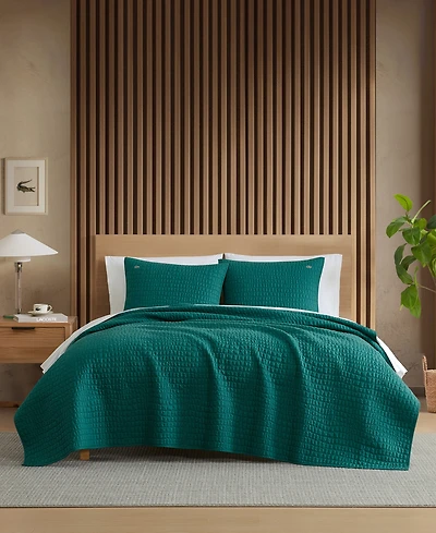 Lacoste Home Croc Scale Cotton 3-Pc. Quilt Set, King