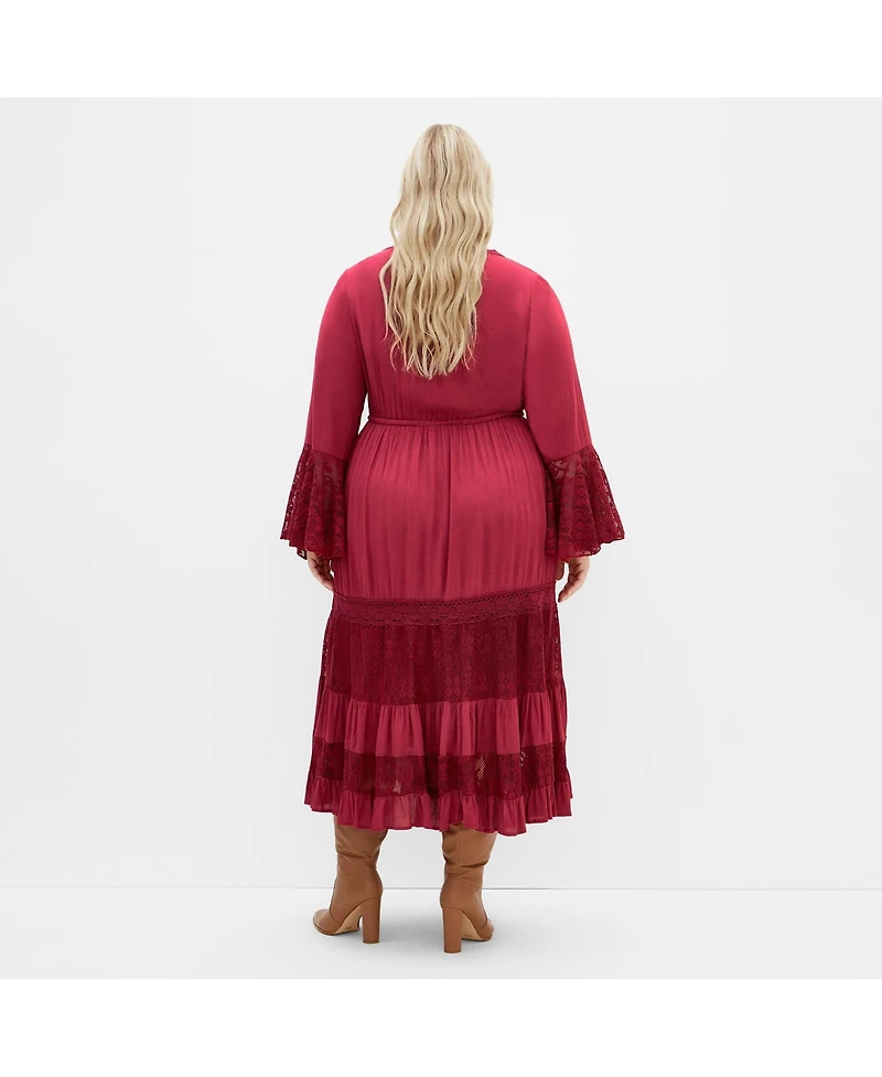 City Chic Women's Tisha Lace Maxi Dress