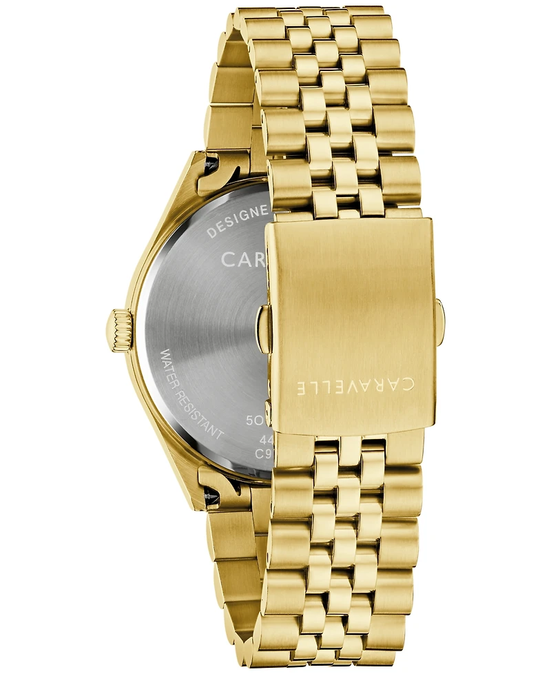 Caravelle Men's Classic Gold-Tone Stainless Steel Bracelet Watch, 39mm