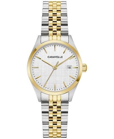 Caravelle Women's Classic Two-Tone Stainless Steel Bracelet Watch, 28mm