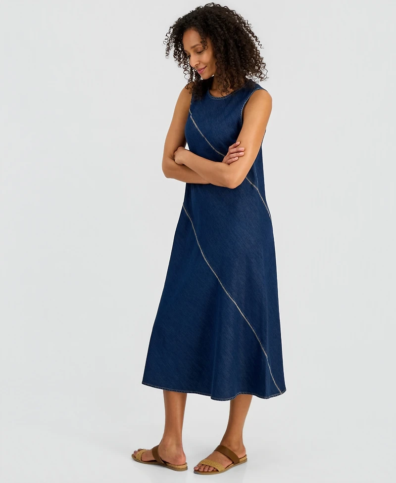 Nautica Women's Asymmetrical Denim Midi Dress