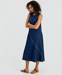 Nautica Women's Asymmetrical Denim Midi Dress