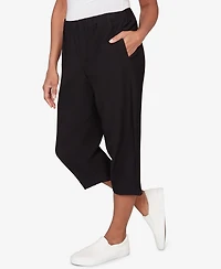 Alfred Dunner Petite Crowd Pleaser Relaxed Pull-On Black Capri Pants