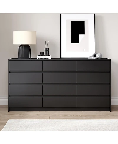 Homsee White Chest of Drawers for Home Storage with 12-Drawer