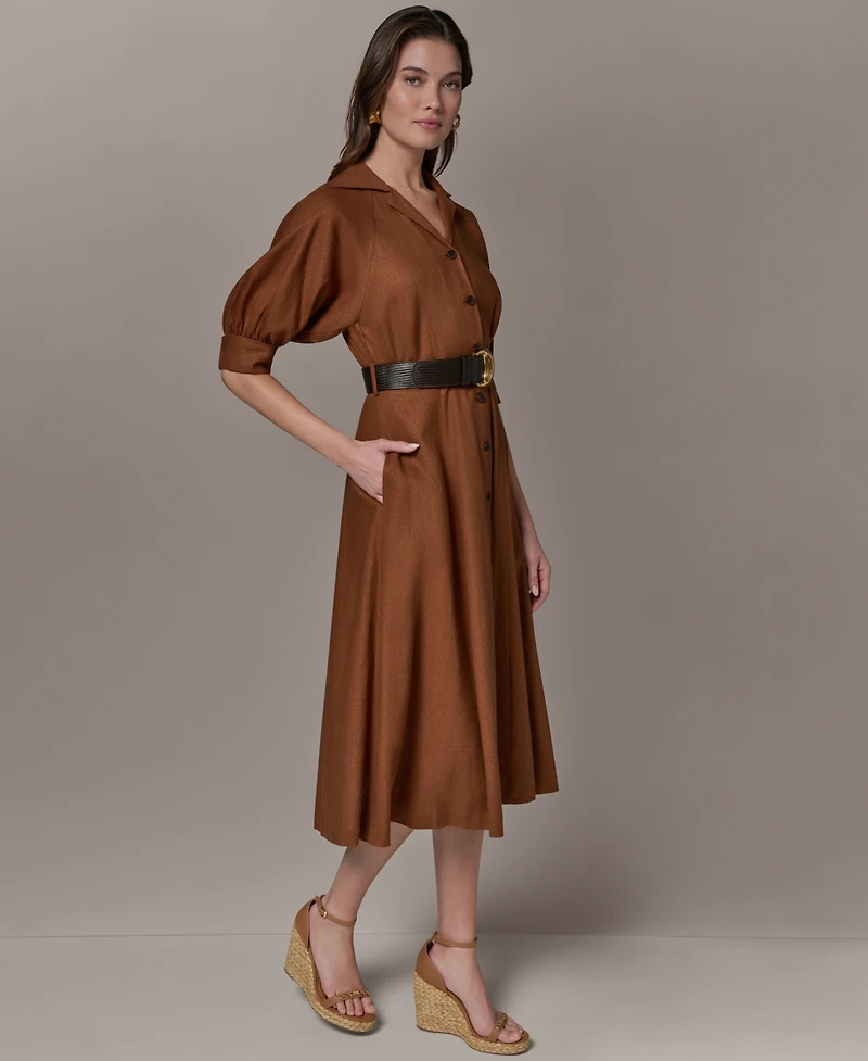 Donna Karan New York Women's Collared Neck Shirt Dress