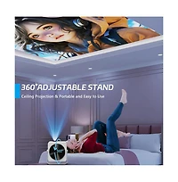 Artudatech Portable 1080P Projector with 360° Stand, Auto Focus & Keystone, Netflix Built-in