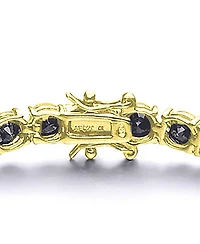 Sterling Silver with Colored Cubic Zirconia Tennis Bracelet White Gold Plated, 14K or 18K Rose Plated