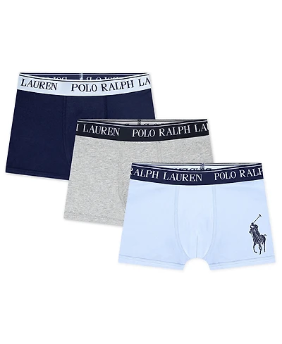 Polo Ralph Lauren Boys' 8-20 Logo Boxer Briefs, 3-Pack Set
