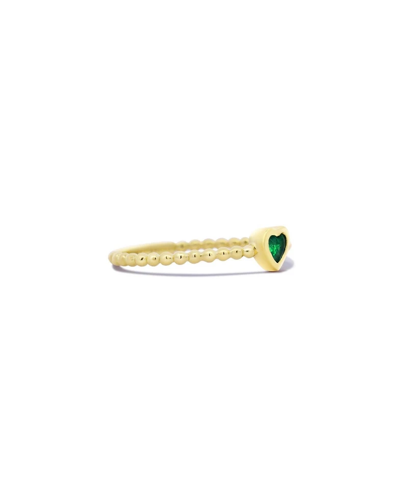 The Lovery Emerald Bezel Heart Ring 14K Gold